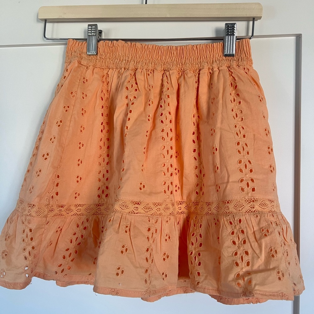 Abercrombie Kids Orange Eyelet Mini Skirt